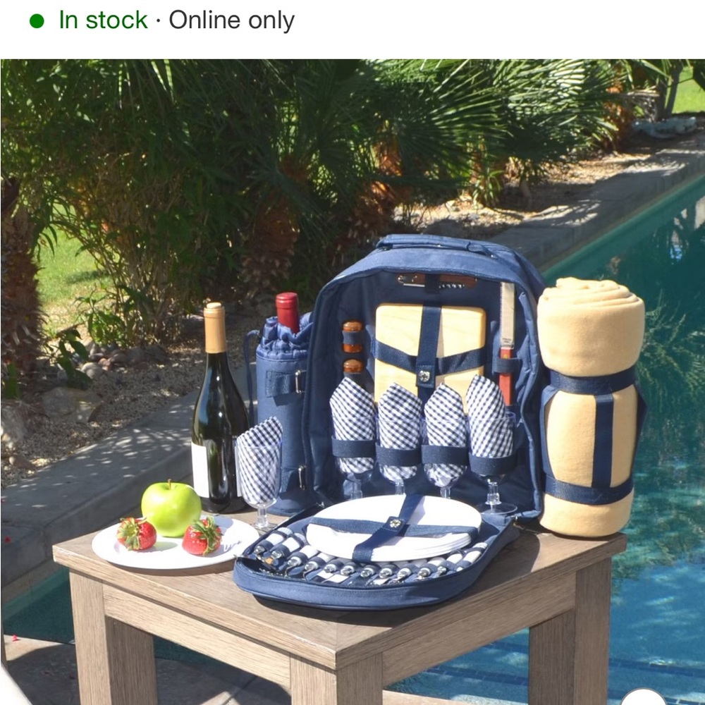 Elegant Blue Backpack with Bottle Holder - Picture 2 of 14